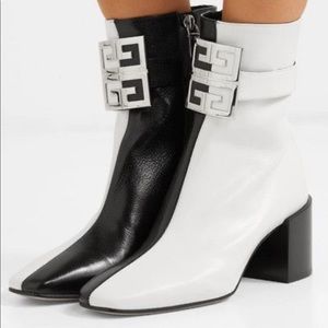 Givenchy Silver Logo Two Tones Ankle Boots